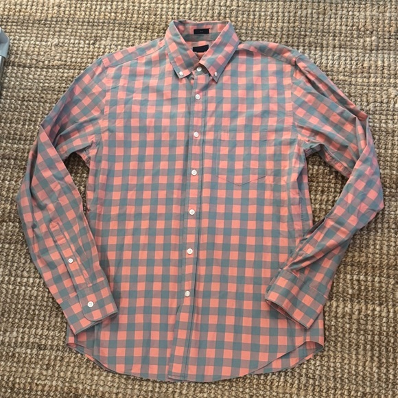 J. Crew Other - J.Crew Slim Fit Orange Green Plaid Check Button-Down Shirt | Men’s M